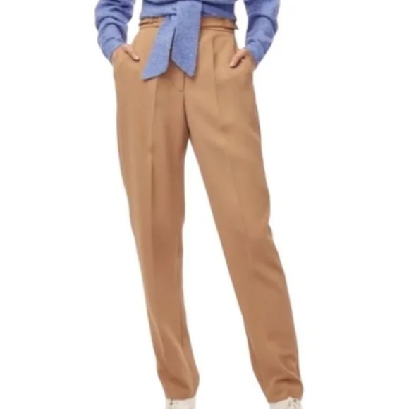 Wilfred Anna Trouser Double Belt Pant Taper Leg - Tan - Size 4 - Picture 2 of 13